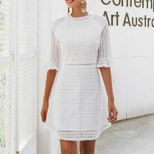 SHEIN (medium/size 6) white lace dress
